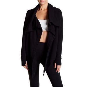 Z by Zella Shooting Star Drape Collar Cardigan Black Size M